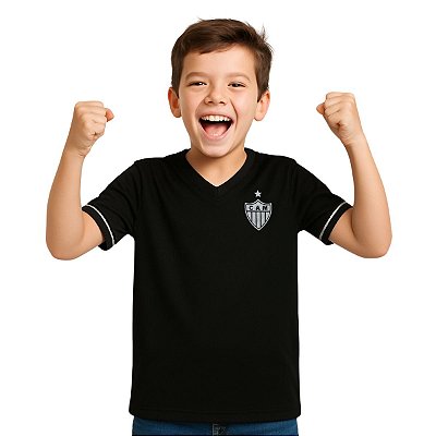 Camiseta Atlético MG Infantil Estampa Prateada Oficial