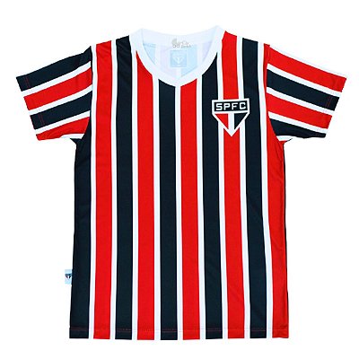 Camiseta São Paulo Infantil Listrada Tricolor Oficial