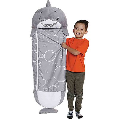 Saco de Dormir Infantil Juvenil Almofada Tubarão 135 x 52cm