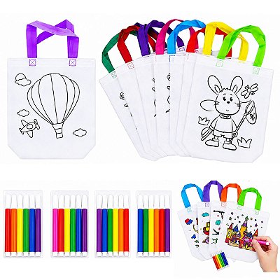 Kit 10 Sacolinhas De Pintar Sacola Lembrancinha Aniversário