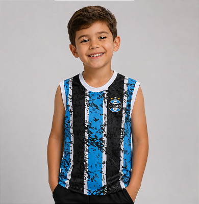 Camiseta Infantil Grêmio Regata Listrada Oficial