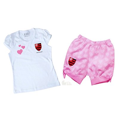 Conjunto Infantil Flamengo Rosa Oficial - Torcida Baby