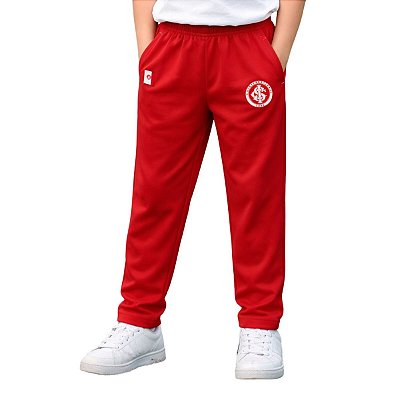 Calça Infantil Internacional Vermelha Flanelada Oficial