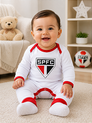 Macacão Bebê Longo São Paulo Tricolor Oficial