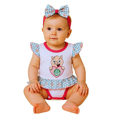 Body Vestido Palmeiras Coração Com Laço Oficial