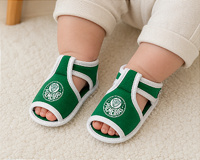 Sandália Bebê Palmeiras Verde 0 a 3 Meses Oficial