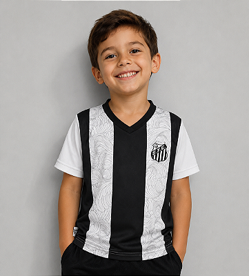 Camiseta Infantil Santos Listrada Oficial