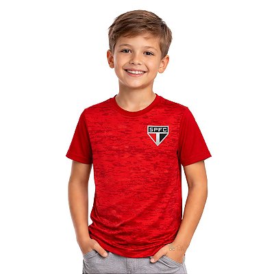 Camiseta Infantil São Paulo Rajada Vermelha Oficial