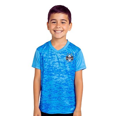 Camiseta Infantil Grêmio Rajada Azul Oficial