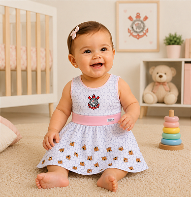 Vestido Bebê Corinthians Ursinhos Oficial