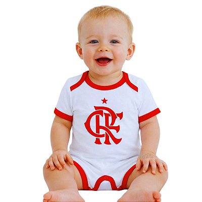 Macacão Bebê Flamengo Manga Curta 100% Algodão Oficial