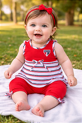 Conjunto Bebê São Paulo Bata e Legging Oficial