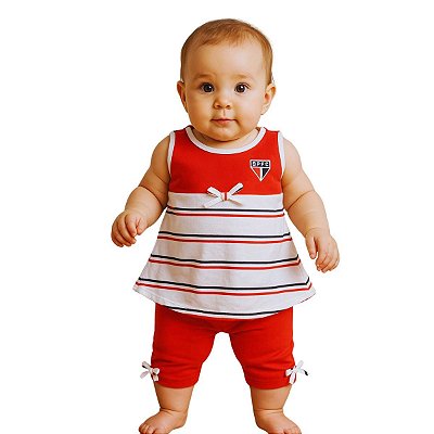 Conjunto Bebê São Paulo Bata e Legging Oficial