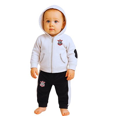 Agasalho Bebê Corinthians Conjunto de Frio Plush Oficial