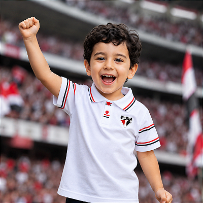 Camisa São Paulo Infantil Polo Masculina Oficial
