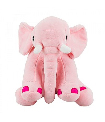 Pelúcia Elefante Rosa Sentado 24cm