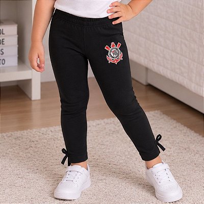 Calça Infantil Corinthians Legging Preta Oficial