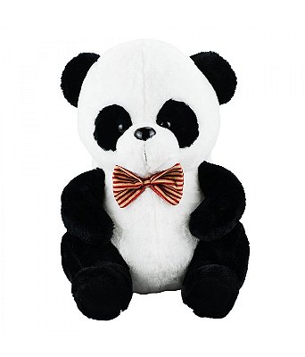 Ursinho Panda Pelúcia Sentado com Gravata Borboleta 23cm