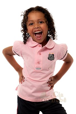 Camisa Infantil Santos Rosa Gola Polo Oficial