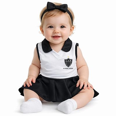 Vestido Bebê Atlético MG Polo Oficial - Torcida Baby