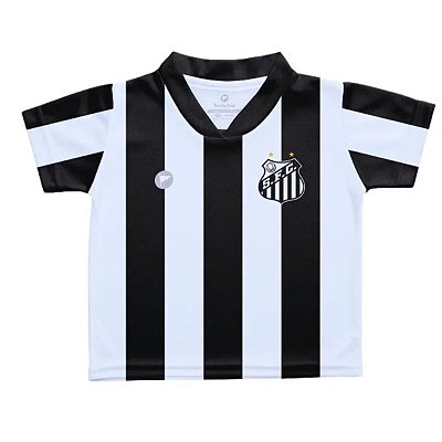Camiseta Bebê Santos Listrada Torcida Baby Oficial