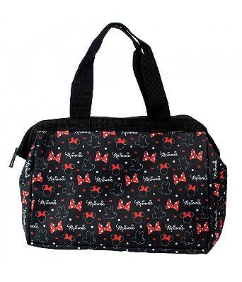 Bolsa Térmica Preta Minnie 24x36cm - Disney