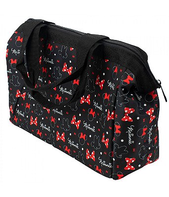 Bolsa Térmica Preta Minnie 24x36cm - Disney