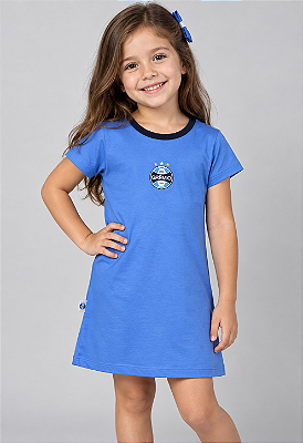 Vestido Infantil Grêmio Tubinho Azul Oficial