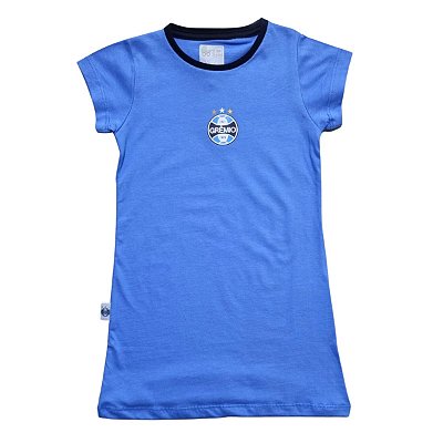 Vestido Infantil Grêmio Tubinho Azul Oficial