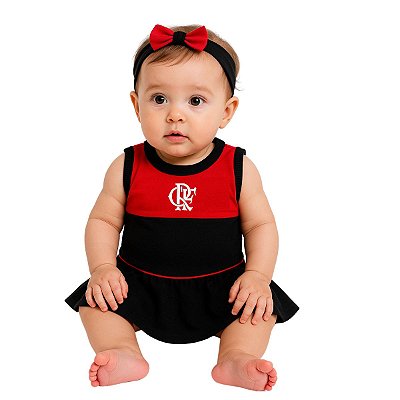 Vestido Bebê Flamengo Regata Oficial