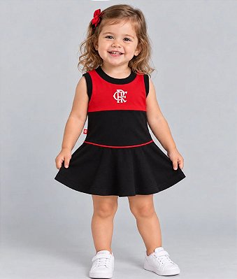Vestido Infantil Flamengo Regata Oficial