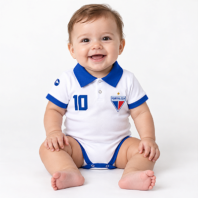 Body Bebê Fortaleza Gola Polo Torcida Baby Oficial
