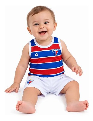 Conjunto Bebê Infantil Fortaleza Regata Torcida Baby Oficial