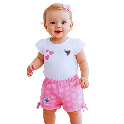 Conjunto Bebê Fortaleza Camisa e Shorts Torcida Baby