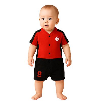 Macacão Bebê Flamengo Curto Artilheiro Oficial