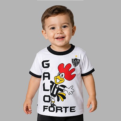 Camiseta Atlético MG Infantil Estampa Mascote Oficial