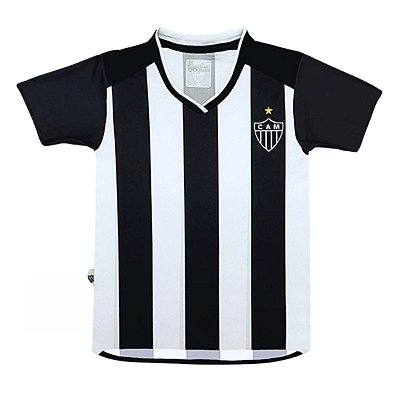 Camisa Infantil Atlético MG Listrada Gola V Oficial