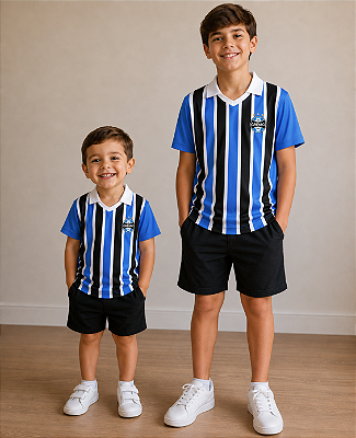 Camisa Infantil Grêmio Polo Listrada Retrô Oficial