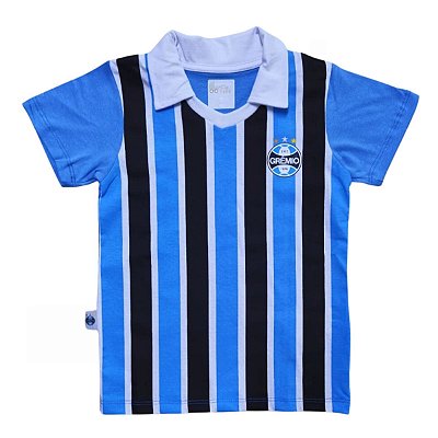 Camisa Infantil Grêmio Polo Listrada Retrô Oficial