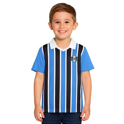 Camisa Infantil Grêmio Polo Listrada Retrô Oficial