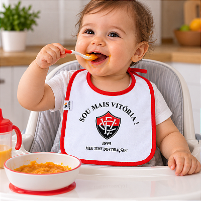 Babador Bebê Vitória BA de Amarrar 100% Algodão Oficial