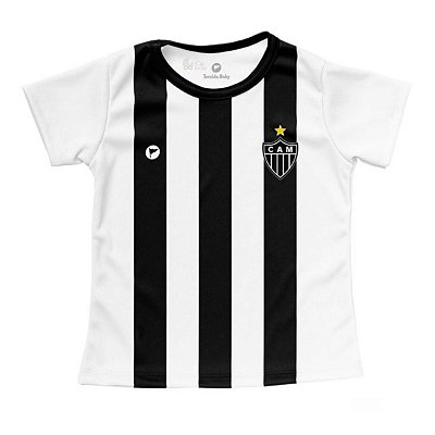 Camisa Infantil Atlético MG Baby Look Listrada Oficial