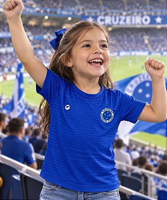 Camisa Infantil Cruzeiro Baby Look Listrada Oficial