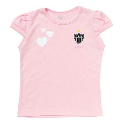 Camisa Infantil Atlético MG Baby Look Rosa Oficial