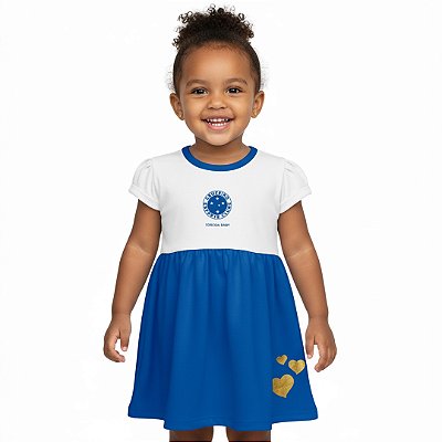 Vestido Infantil Cruzeiro Canelado Torcida Baby