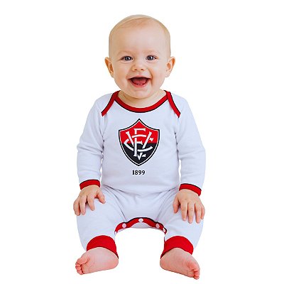 Macacão Bebê Vitória BA Manga Longa Oficial