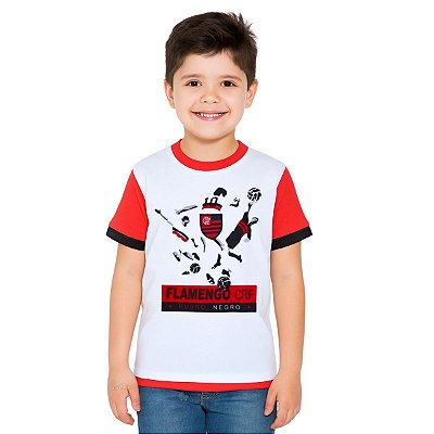 Camiseta Infantil Flamengo Estampada Oficial