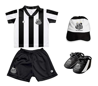 Kit Bebê Uniforme Santos 4 Peças Oficial - Torcida Baby