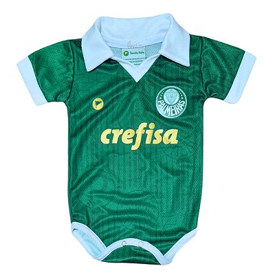 Body Bebê Palmeiras Verde Premium Torcida Baby