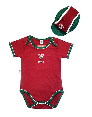 Kit Bebê Fluminense Com Body e Boné Oficial